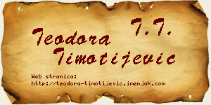 Teodora Timotijević vizit kartica